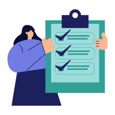 Kontrol listesi ve kontrol listesi simgesi. vektör tasarımı