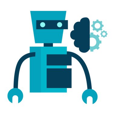 robot ve beyin simgesi