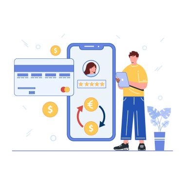 Çevrimiçi alışveriş kavramı vektör illüstrasyonu