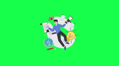 İş adamı elinde yeşil yapraklı bir dizüstü bilgisayar tutuyor. İş, teknoloji, finans, tasarruf ve para kavramı. 3