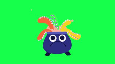 Taçı olan sevimli bir canavar. vektör.