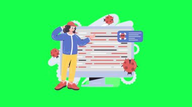 Maskeli ve koruyucu eldivenli bir adam mavi arka planda gazete okuyor..