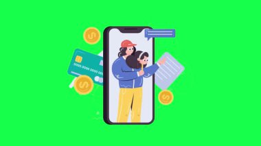 Online ödeme konsepti. düz biçim vektör illüstrasyonu