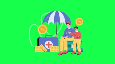 Tıbbi sigorta konsepti. Düz stil. vektör illüstrasyonu.