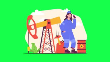 Kadın çalışan koruyucu yüz maskesi, koruyucu maske ve koruyucu giysi takıyor - 19 koronavirüs salgını, karantina, kendini koruma