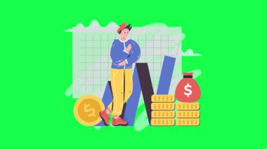 Dolar işareti ve hesap makinesi olan iş adamı.