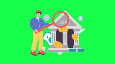 Üniformalı adam bozuk para tutuyor, Bitcoin, para, kripto para ile ayakta duruyor. Kripto para değişimi, kripto para birimi, kripto para birimi, engelleme zinciri teknolojisi konsepti, izometrik