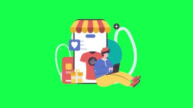 Akıllı telefon ve alışveriş arabası ile online alışveriş kavramı