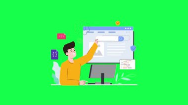 Dizüstü bilgisayarda çalışan adam.