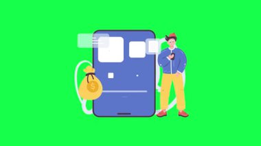 Online ödeme konsepti. düz resimleme.