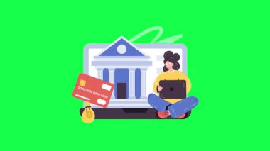 Banka kredi kartı ve cep telefonu vektör çizimi