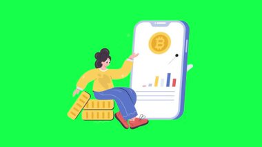 Bitcoin madenciliği, vektör illüstrasyonu