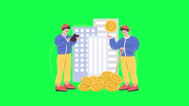 Koruyucu giysili, tıbbi maskeli genç bir adam ve kadının vektör çizimi..