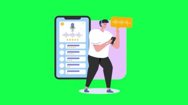 young woman with headphones and smartphone vector illustration design