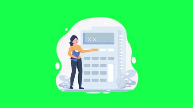 Tıbbi maskeli ve koruyucu giysili bir iş adamı. Coronavirus, covid - 19. Düz vektör çizimi.