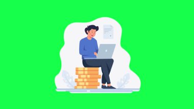 Dizüstü bilgisayarda çalışan iş adamı.