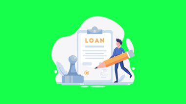 Kredi kartı olan bir adam. Kredi kredisinin vektör illüstrasyonu