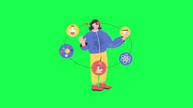 Üç boyutlu karakter. Kulaklıklı adam kulaklıkla müzik dinliyor..