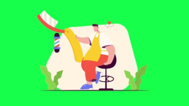 Adam video oyunu vektör illüstrasyon kavramını oynuyor