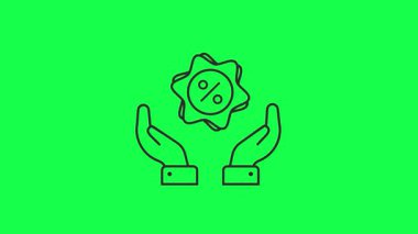 Yeşil arka planda izole edilmiş yeşil kaktüs simgesi. Minimalizm konsepti. 3d illüstrasyon 3d canlandırma.