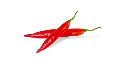 Beyaz arkaplanda güzel kırmızı biber rengi.