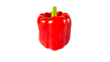 Şeffaf arkaplanda bir tatlı kırmızı biber.