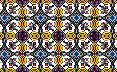 Kumaş desenli modern soyut egzotik çiçek deseni. Sulu renkler, botanik çağdaş, kusursuz desenler. El çizimi eşsiz baskı.