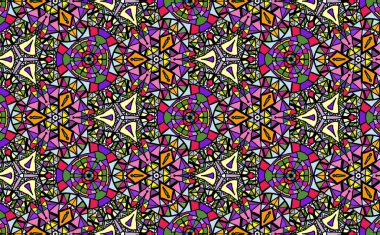  Kusursuz eski model. Çiçekli geometrik süs. Duvar kağıdı, yüzey dokuları, şablon dolguları, web sayfası arkaplanı için sonu gelmeyen doku