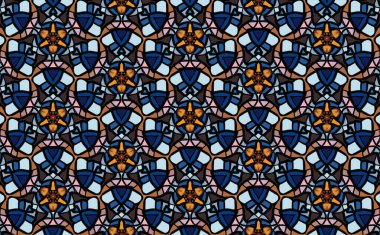 Kusursuz eski model. Çiçekli geometrik süs. Duvar kağıdı, yüzey dokuları, şablon dolguları, web sayfası arkaplanı için sonu gelmeyen doku.