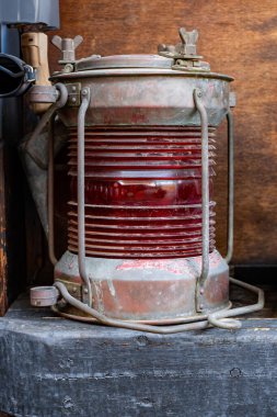 RED KEROSENE LAMP FOR SEA USE clipart