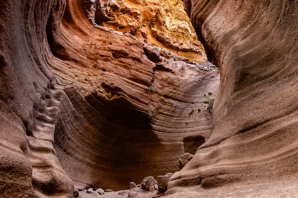 renkli tuffs, Barranco de las Vacas (İnekler Geçidi), Gran Canaria Adası, İspanya
