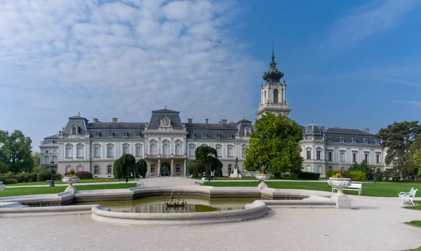 Keszthely Ungern Oktober 2022 Panorama Över Festetics Palace Gardens Keszthely — Stockfoto