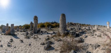 Varna yakınlarındaki Pobiti Kamani Çölü 'ndeki Taş Ormanı manzarası.