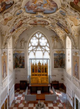 Bojnice, Slovakya - 26 Eylül 2022: Bojnice Kalesi 'ndeki Şato Şapeli