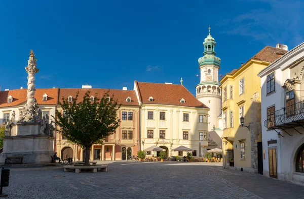 Sopron Hungary October 2022 View Historic Fire Tower Main Square — Stock Photo, Image