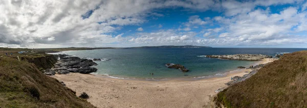 Panoramisch Uitzicht Gwithian Beach Ives Bay Het Noorden Van Cornwall — Stockfoto