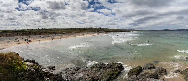Landschaftspanorama Von Gwithian Beach Und Ives Bay Norden Cornwalls — Stockfoto