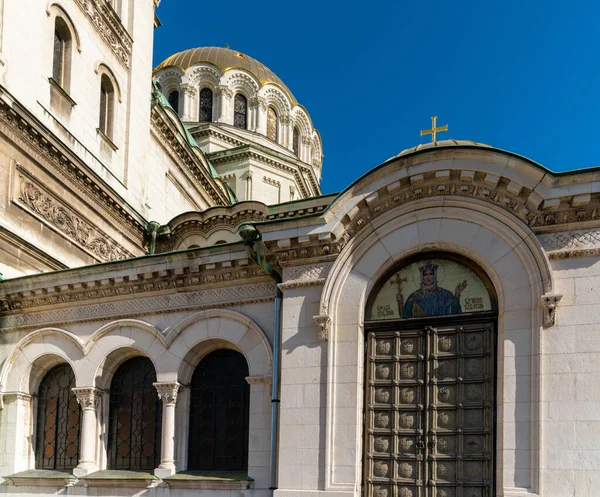 Sofía Bulgaria Octubre 2022 Vista Detallada Catedral San Alejandro Nevski — Foto de Stock