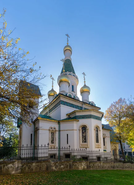 Sofia Bulgaria October 2022 View Russian Church Downtown Sofia Surrounded — Stock Photo, Image