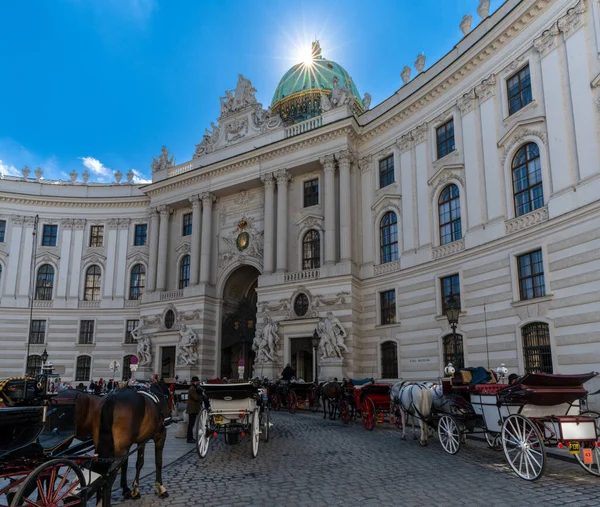 Vienna Austria September 2022 Horse Drawn Carriages Historic Spanish Riding — Stock Photo, Image