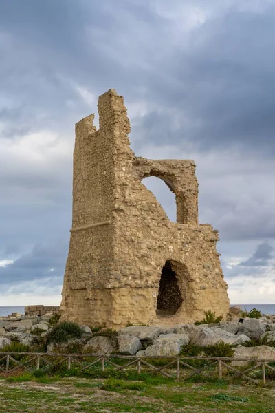 stock image Briatico, Italy - 12 December, 2023: the ruins of the La Rocchetta watchtower near Briatico in Calabria