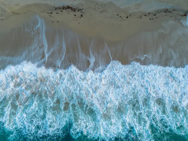 Вид Сверху Вниз Золотой Песчаный Пляж Ротонда Тропее Бирюзовой Водой Стоковая Картинка