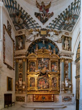 Burgos, Spain - 14 April, 2024: view of the altar piece of the Chapel of the Nativity clipart