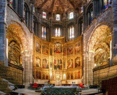 Avila, Spain - 8 April, 2024: view of the central nave and altar in the Avila Cathedral clipart
