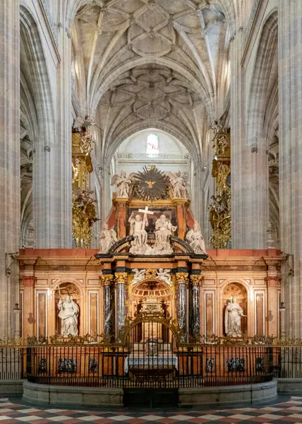 stock image Segovia, Spain - 7 April, 2024: view of the retrochoir of the Segovia Cathedral