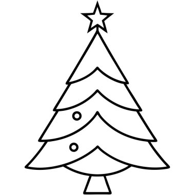 Noel ağacı simgesi, vektör illüstrasyonu