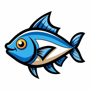 Bir balık çizgi filminin vektör çizimi