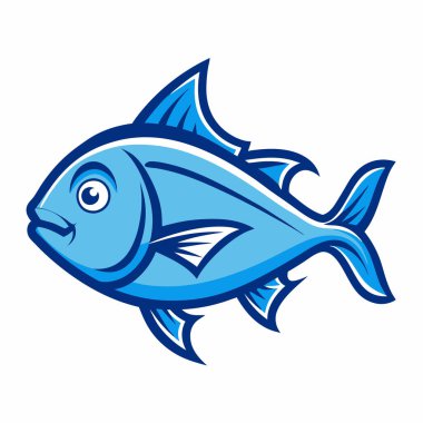 beyaz zemin üzerine mavi balık.