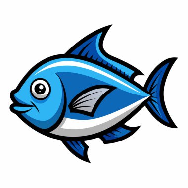 Büyük balık çizgi film resimli mavi balık
