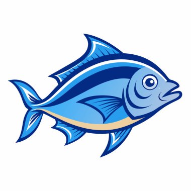 Balık çizgi filminin vektör çizimi izole edildi